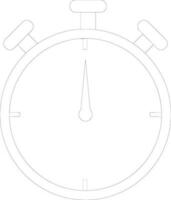 Chronometer in black line art illustration. vector