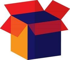 Illustration of a box in blue and red color. vector