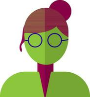 Character of woman wearing eyeglasses. vector