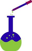 química botella laboratorio con prueba tubo. vector