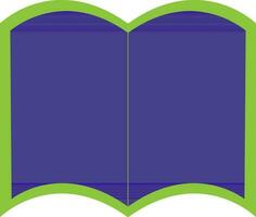 Blue open book on white background. vector