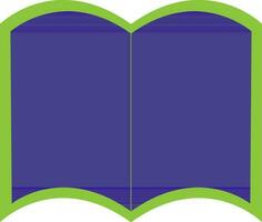 Blue open book on white background. vector