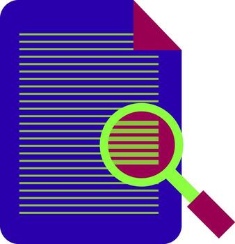 Flat style checklist with magnifying glass. vector