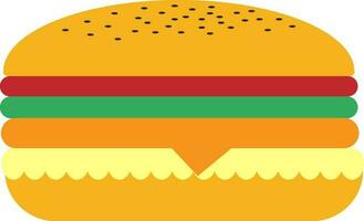 Flat style burger on white background. vector