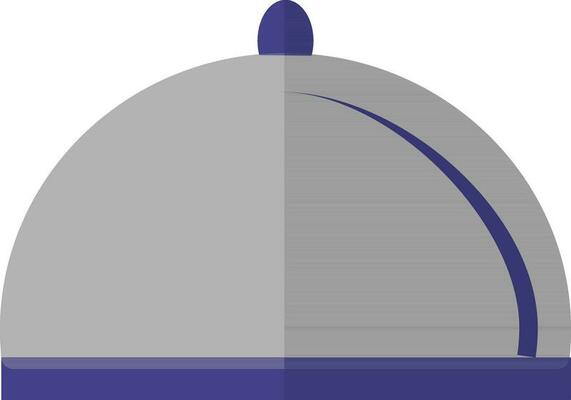 Gray and purple serving tray on white background.