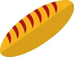 Flat style hot dog in yellow and red color. vector