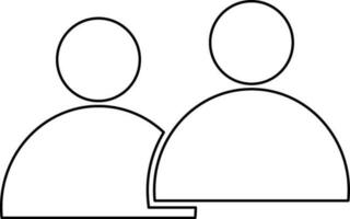 Character of black line art faceless user. vector