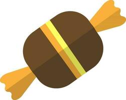 Brown and orange candy in flat style. vector