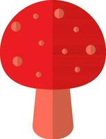 Illustration of a mushroom in red color. vector