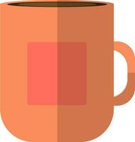 Flat style orange mug on white background. vector