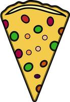 Decorated slice of pizza. vector
