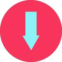 Blue download sign in pink circle. vector