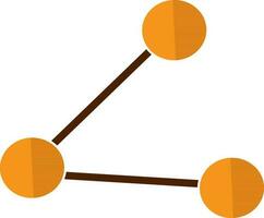 Orange networking connection on white background. vector