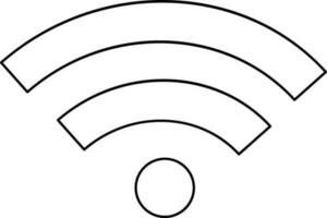 Black line art wifi sing on white background. vector