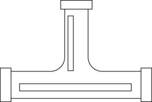 Black line art pipe in flat style. vector