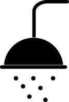 Black and white shower in flat style. vector