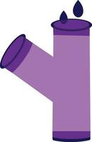 Flat style joint pipes in purple color. vector