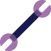 Purple wrench in flat style. vector