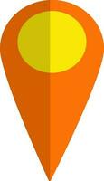 Blank map pointer in orange and yellow color. vector