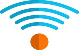 Blue and orange wireless sign on white background. vector