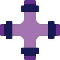 Flat style pipeline made by purple color. vector