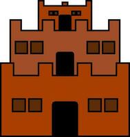 Building in brown. Flat style illustration. vector