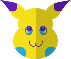 Pikachu en plano estilo. vector