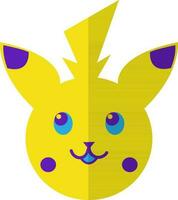 Pikachu en plano estilo. vector