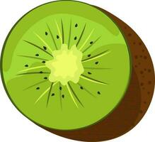 Illustration of half fresh kiwi fruit. vector