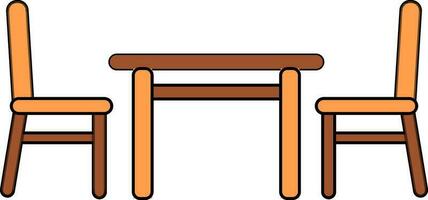 Dining table icon with chair in isolated. vector