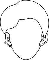 Illustration of male face icon in stroke with hair. vector