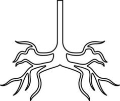 Human bronchus icon in stroke style. vector