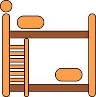 Color style of bunk bed icon for saving space. vector