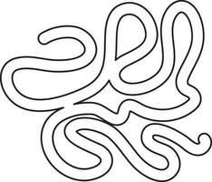 Symbol of small intestine in stroke style. vector