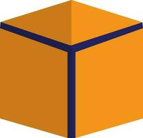 Blue and yellow box icon. vector