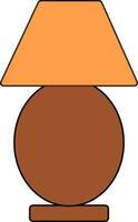 Table lamp icon in color for lighting concept. vector