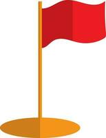 Red and yellow flag in flat style. vector