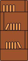 Bookcase icon with color for library concept in isolated. vector