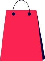 Carry bag icon in red color for shopping concept. vector