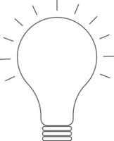 Electric bulb with rays. vector