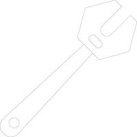 Black line art illustration of a wrench. vector