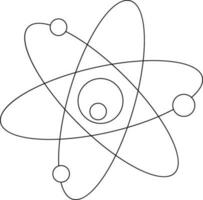 Black line art atomic structure. vector