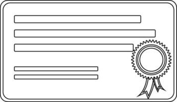 Identification card in black line art illustration. vector