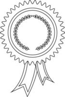 Black line art illustration of a badge. vector