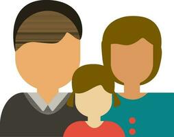 Faceless father, mother and daughter. vector