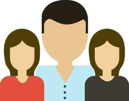 Character of faceless father with two daughters for family concept. vector