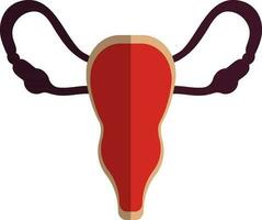 Uterus icon in part of body with half shadow style. vector