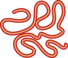 Symbol of small intestine in half shadow. vector