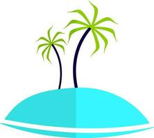 Palms icon in color with half shadow for beach concept. vector