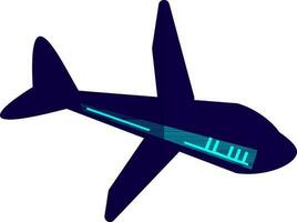 Half shadow of airplane icon for travelling fast in isolated. vector